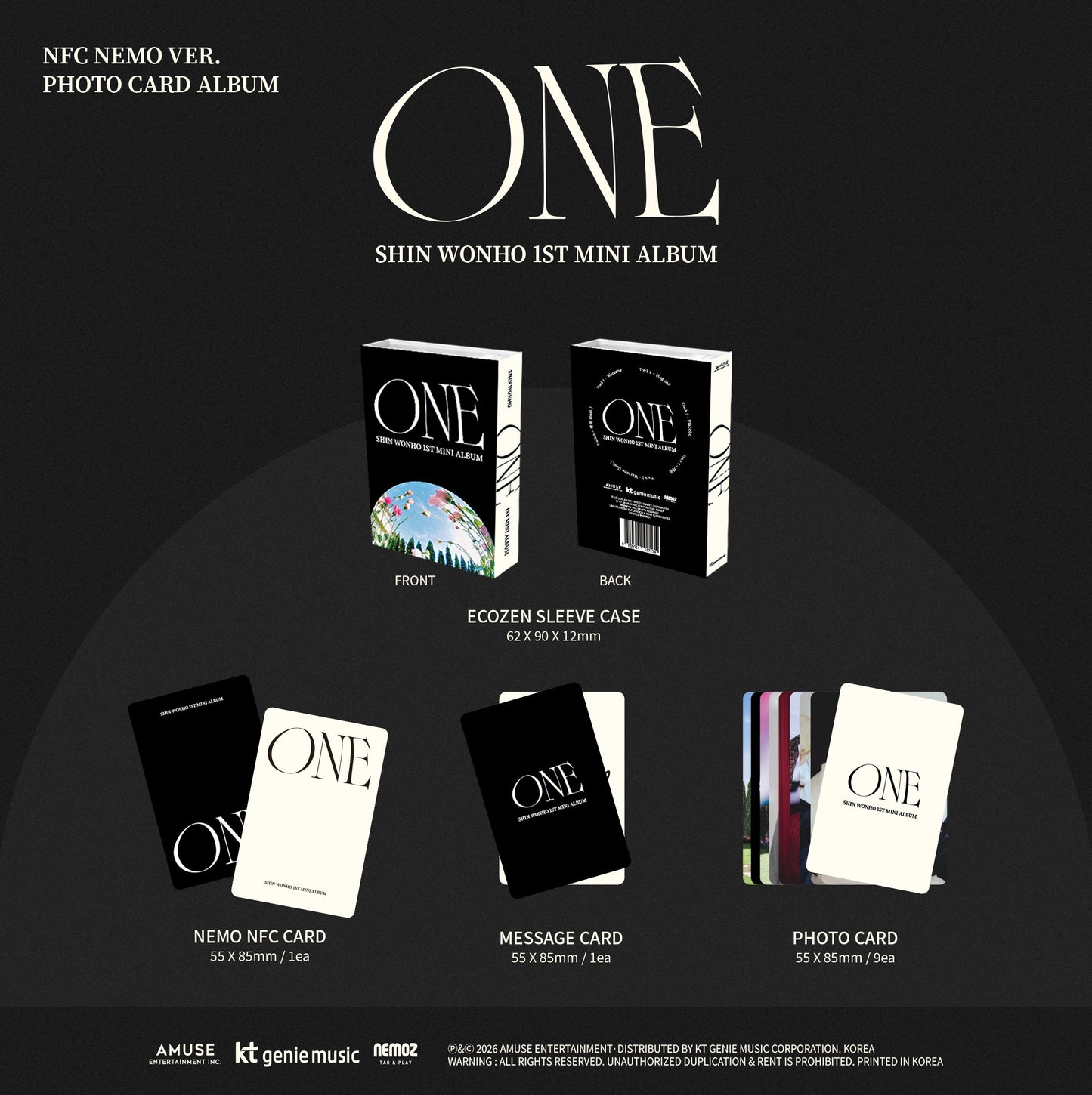 SHIN WONHO - 1ST MINI ALBUM[ONE] (NEMO ver.)random
