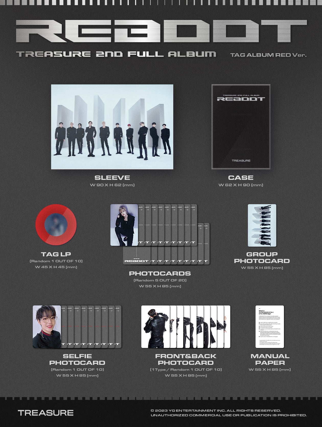 TREASURE - 2ND FULL ALBUM [REBOOT] (YG TAG ALBUM)random