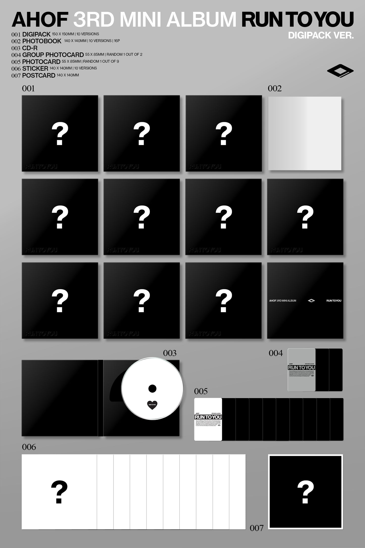 ⏰AHOF - 3RD MINI ALBUMF&F Entertainment [RUN TO YOU] (DIGIPACK Ver.)