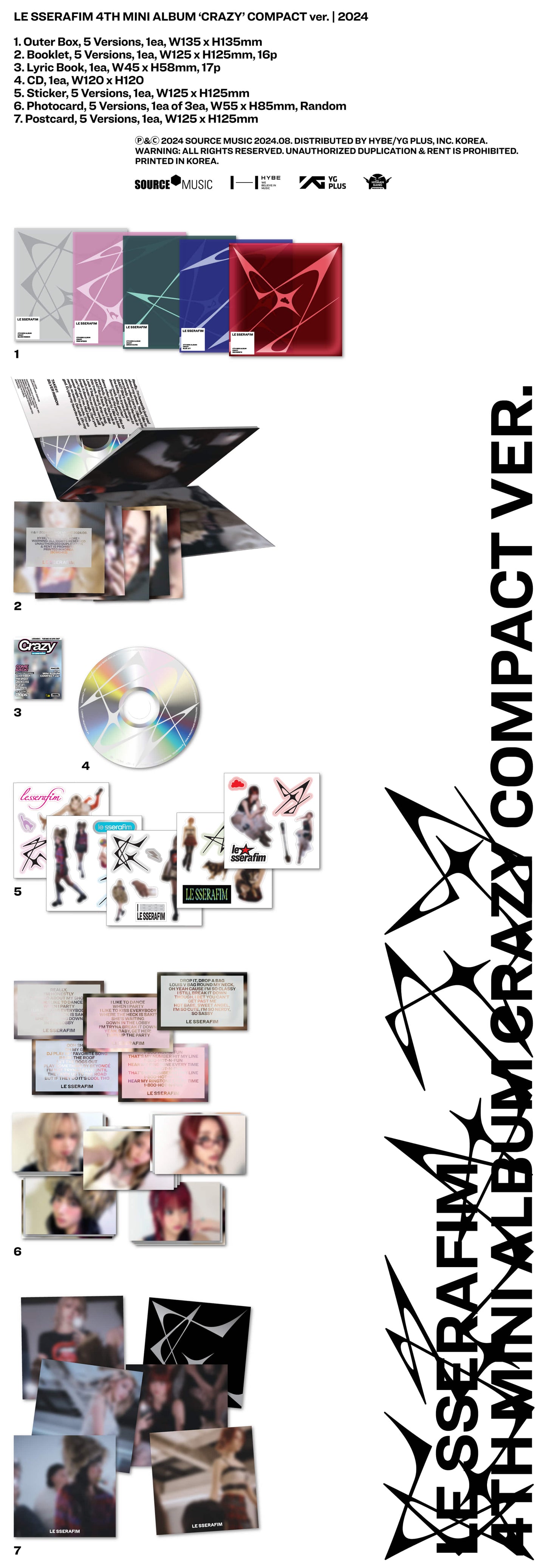 LE SSERAFIM - 4TH MINI ALBUM [CRAZY] (COMPACT ver.)random