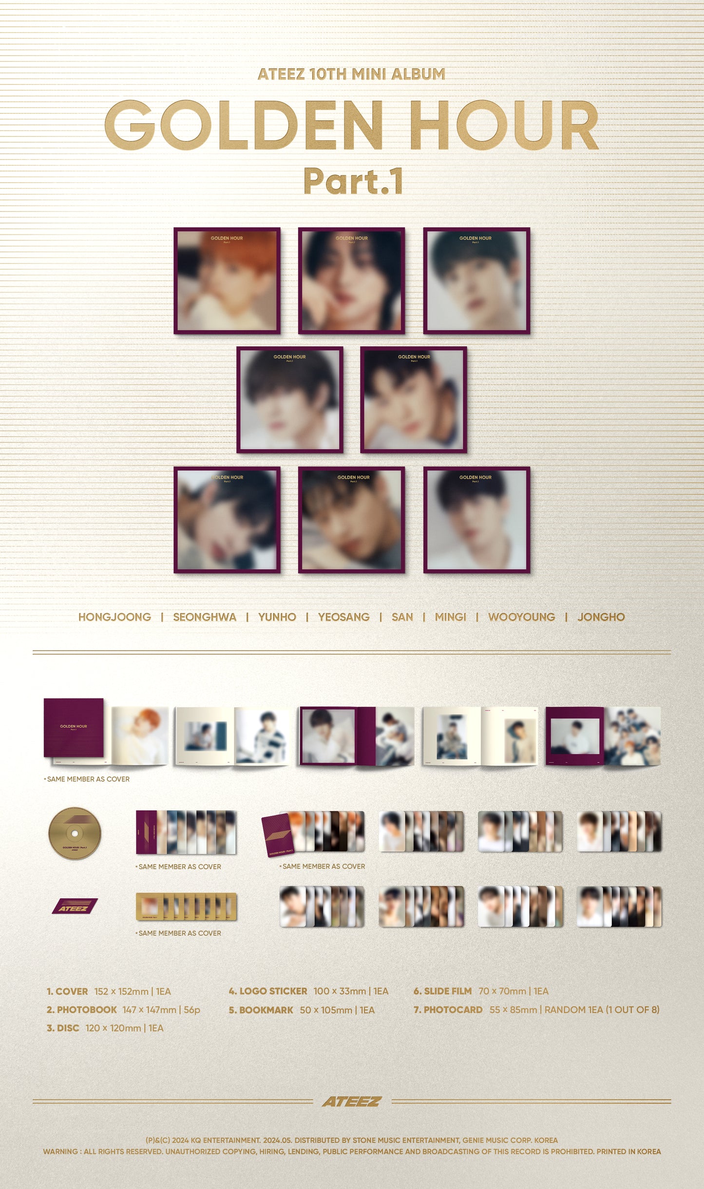 ATEEZ - [GOLDEN HOUR : Part.1] (Digipak VER.)random