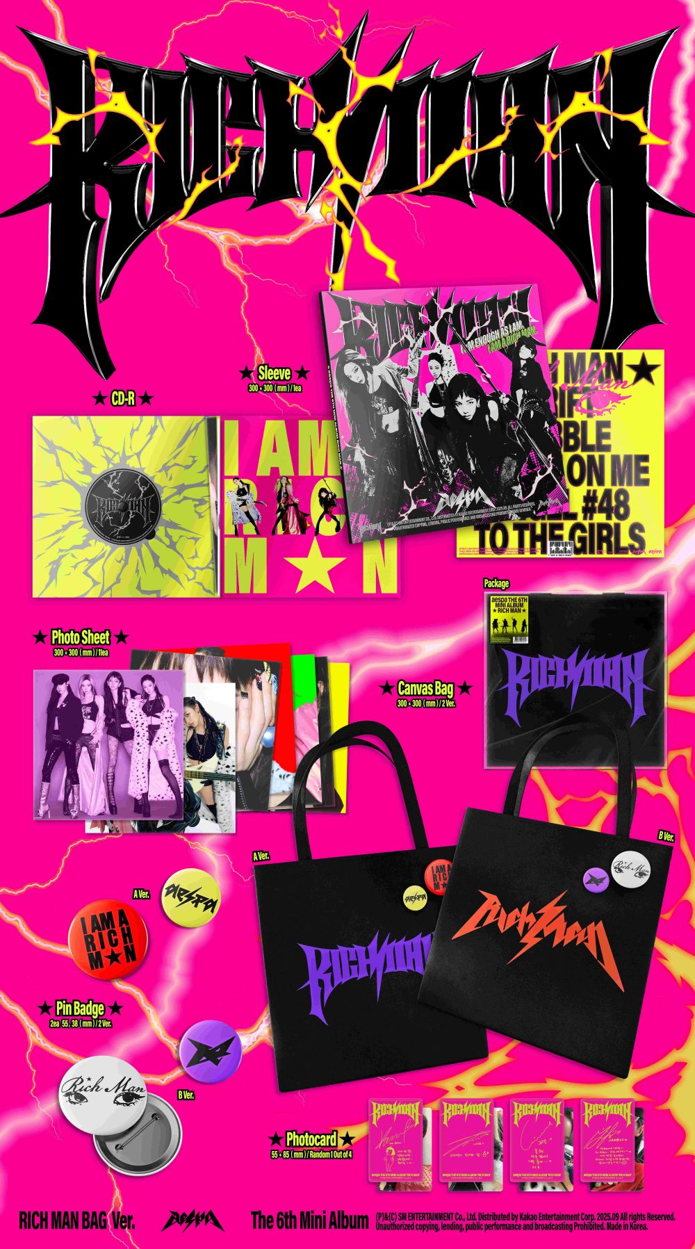 AESPA - 6TH MINI ALBUM [Rich Man] (RICH MAN BAG Ver.)random