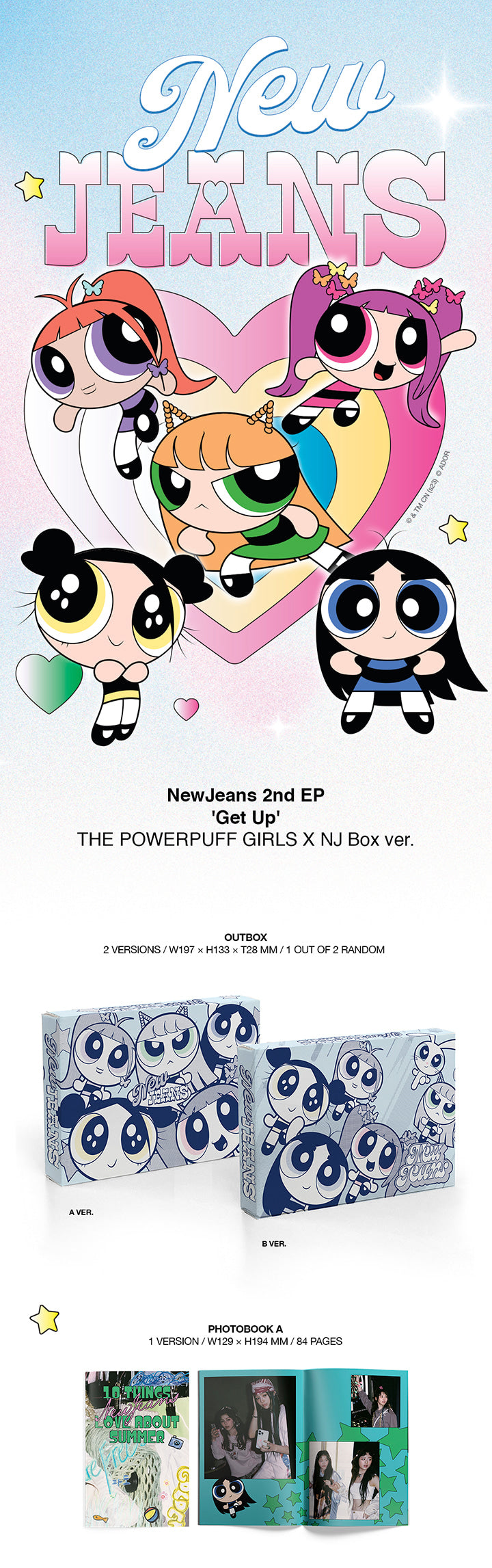 NewJeans - 2ND EP [Get Up] (THE POWERPUFF GIRLS X NJ Box ver.)random