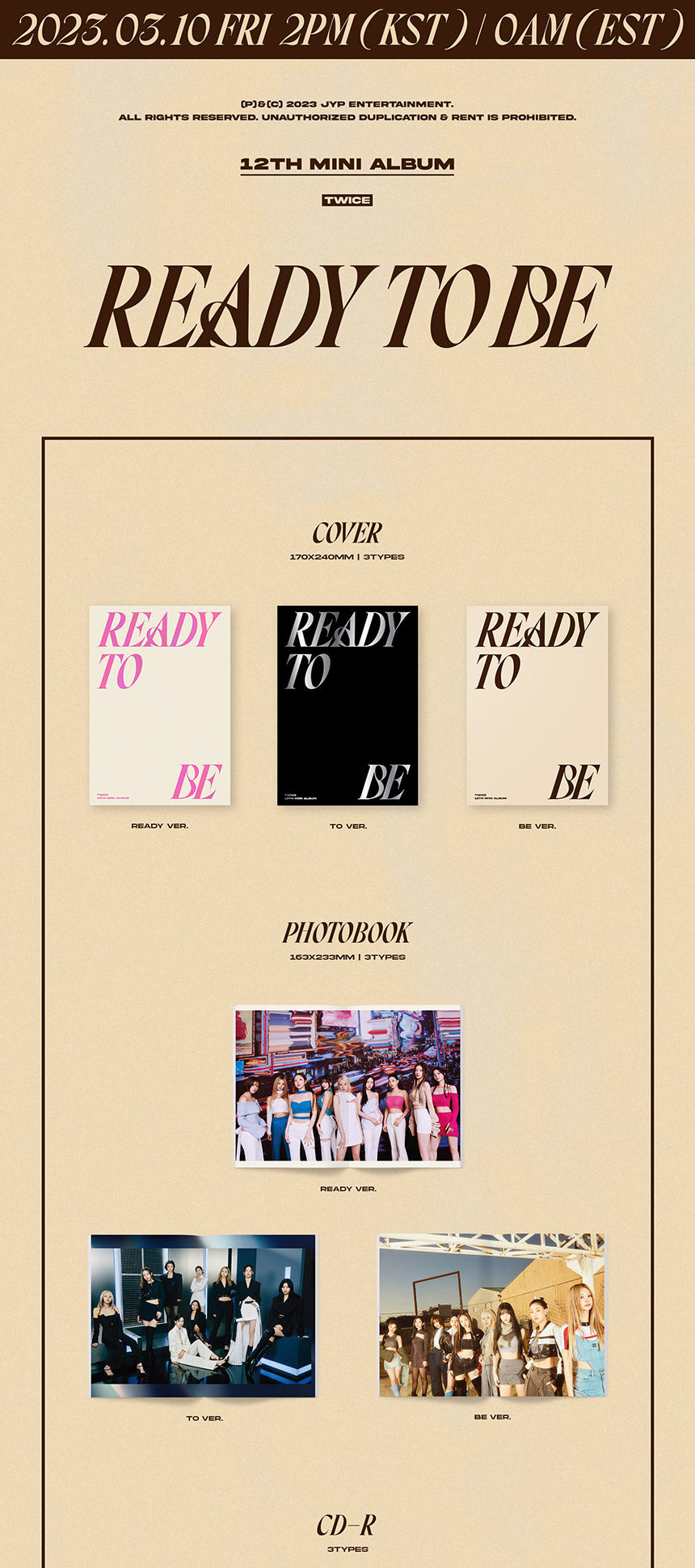 TWICE - 12TH MINI ALBUM [READY TO BE] random