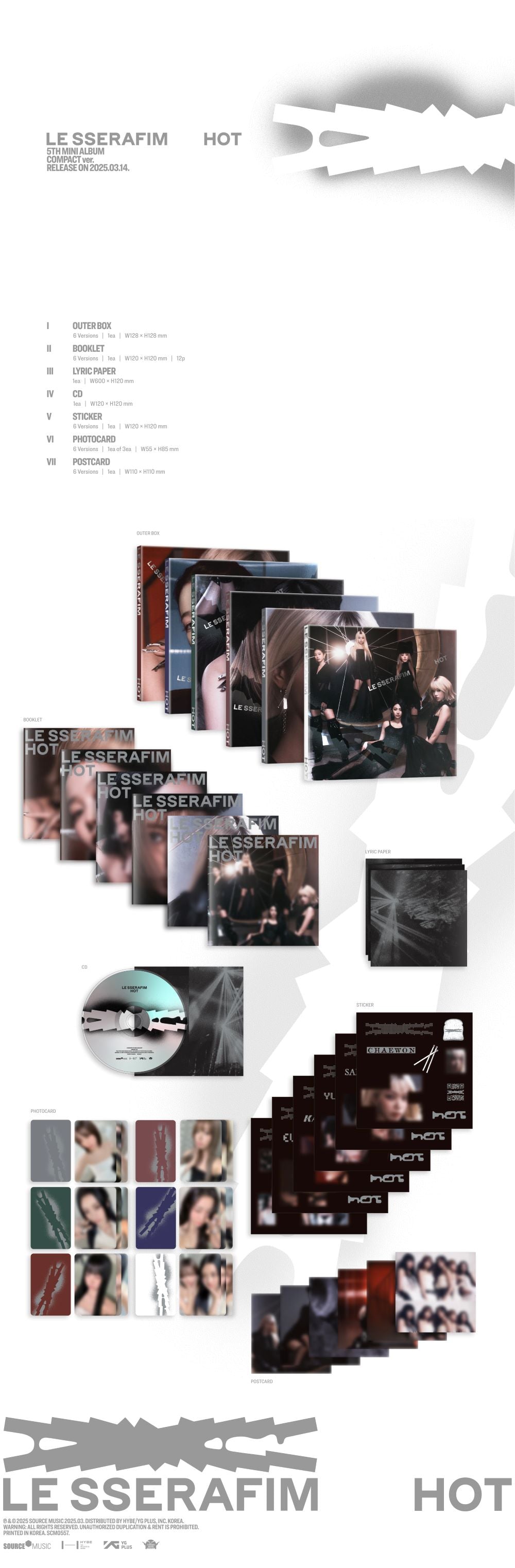 LE SSERAFIM - 5TH MINI ALBUM [HOT](COMPACT ver.)random