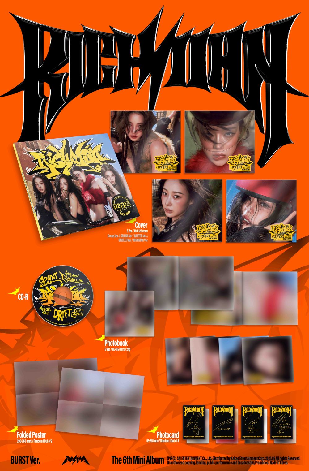 AESPA - 6TH MINI ALBUM [Rich Man] (BURST Ver.)random