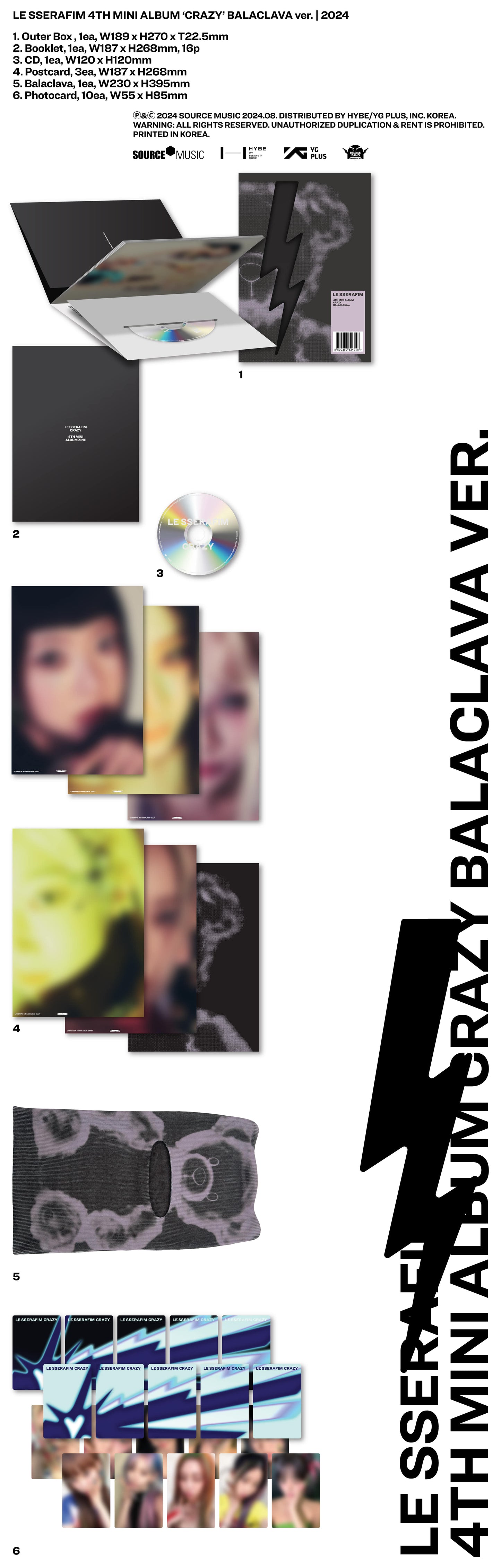 LE SSERAFIM - 4TH MINI ALBUM [CRAZY](BALACLAVA ver.)