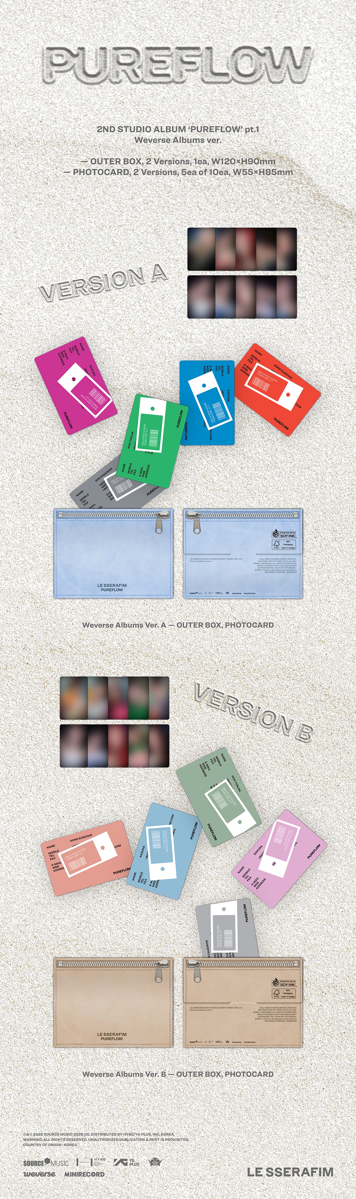 LE SSERAFIM- 2nd Studio Album [PUREFLOW] pt.1 (Weverse Albums ver.)