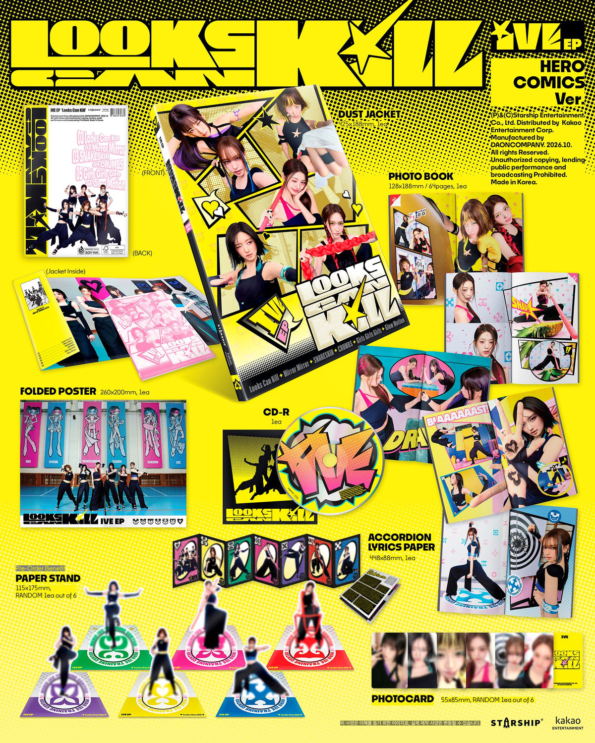 ⚠️IVE - EP [Looks Can Kill] (HERO COMICS ver./HERO ON SET ver.)random