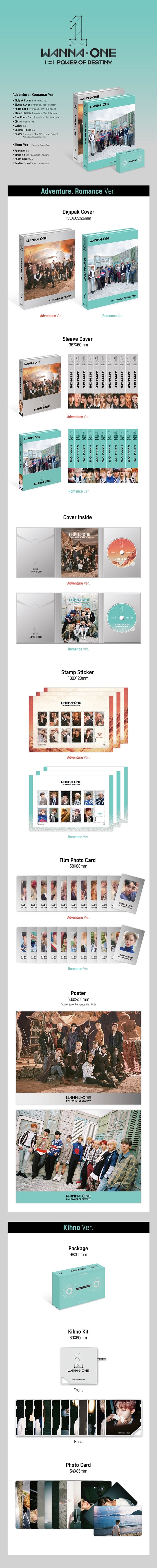 WANNA ONE - 1ST FULL ALBUM [1¹¹=1 (POWER OF DESTINY)](KIHNO ver.)