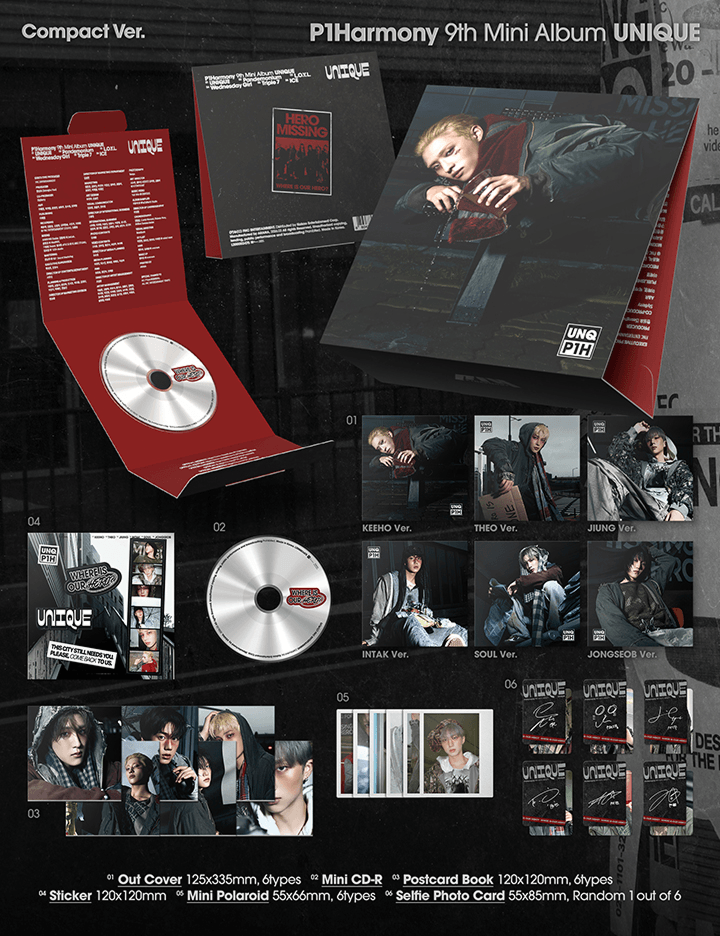 🚗P1Harmony - 9th Mini Album [UNIQUE] (Compact Ver.) (Random