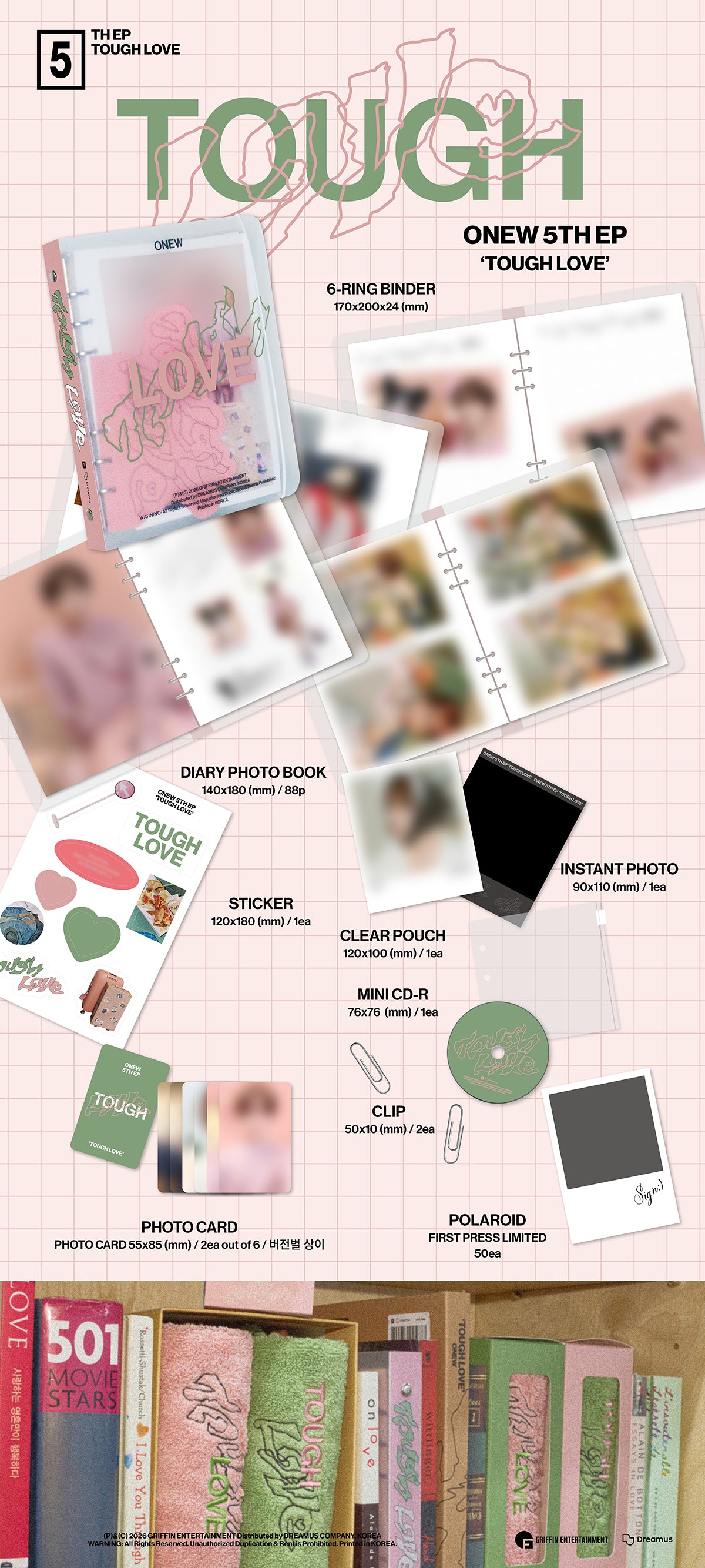 🚗ONEW - TOUGH LOVE / 5TH EP ALBUM (NOTE Ver.)