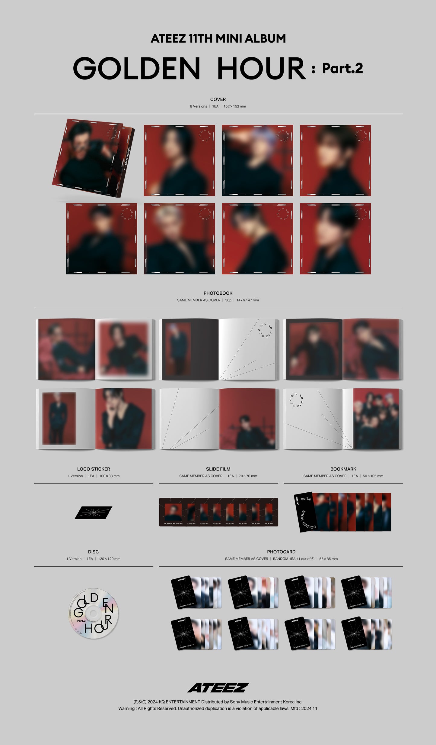 ATEEZ - 11TH EP [GOLDEN HOUR : Part.2](digipack ver.)random