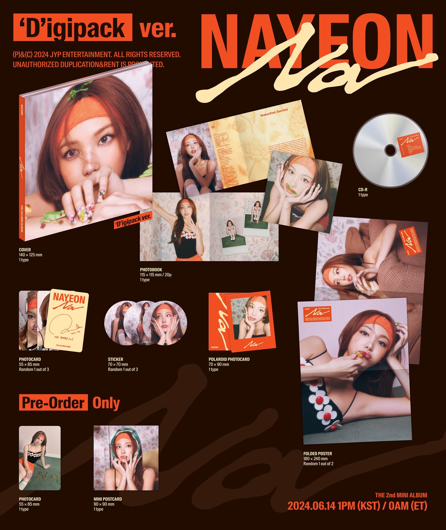 NAYEON(TWICE) - 2ND MINI ALBUM [NA](Digipack Ver.)