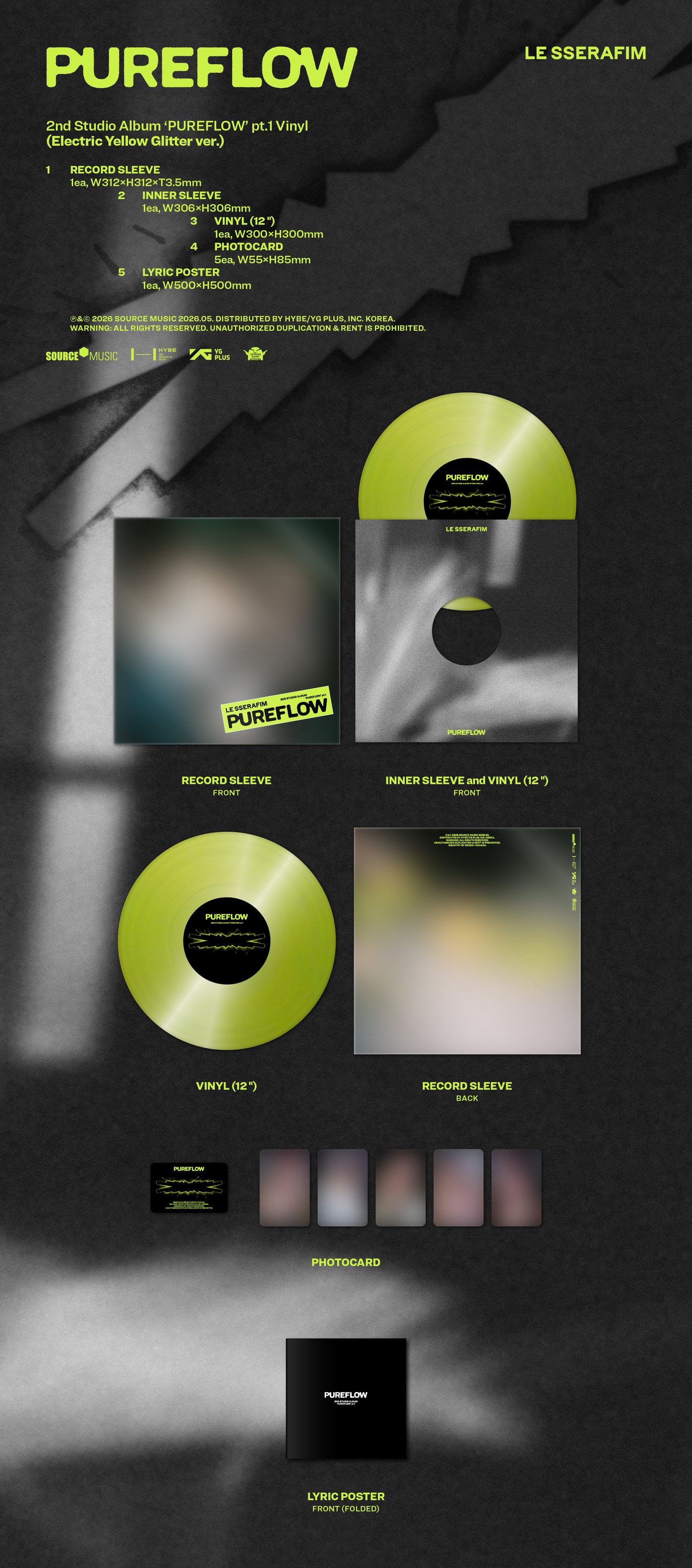 LE SSERAFIM- 2nd Studio Album [PUREFLOW pt.1] (Vinyl)
