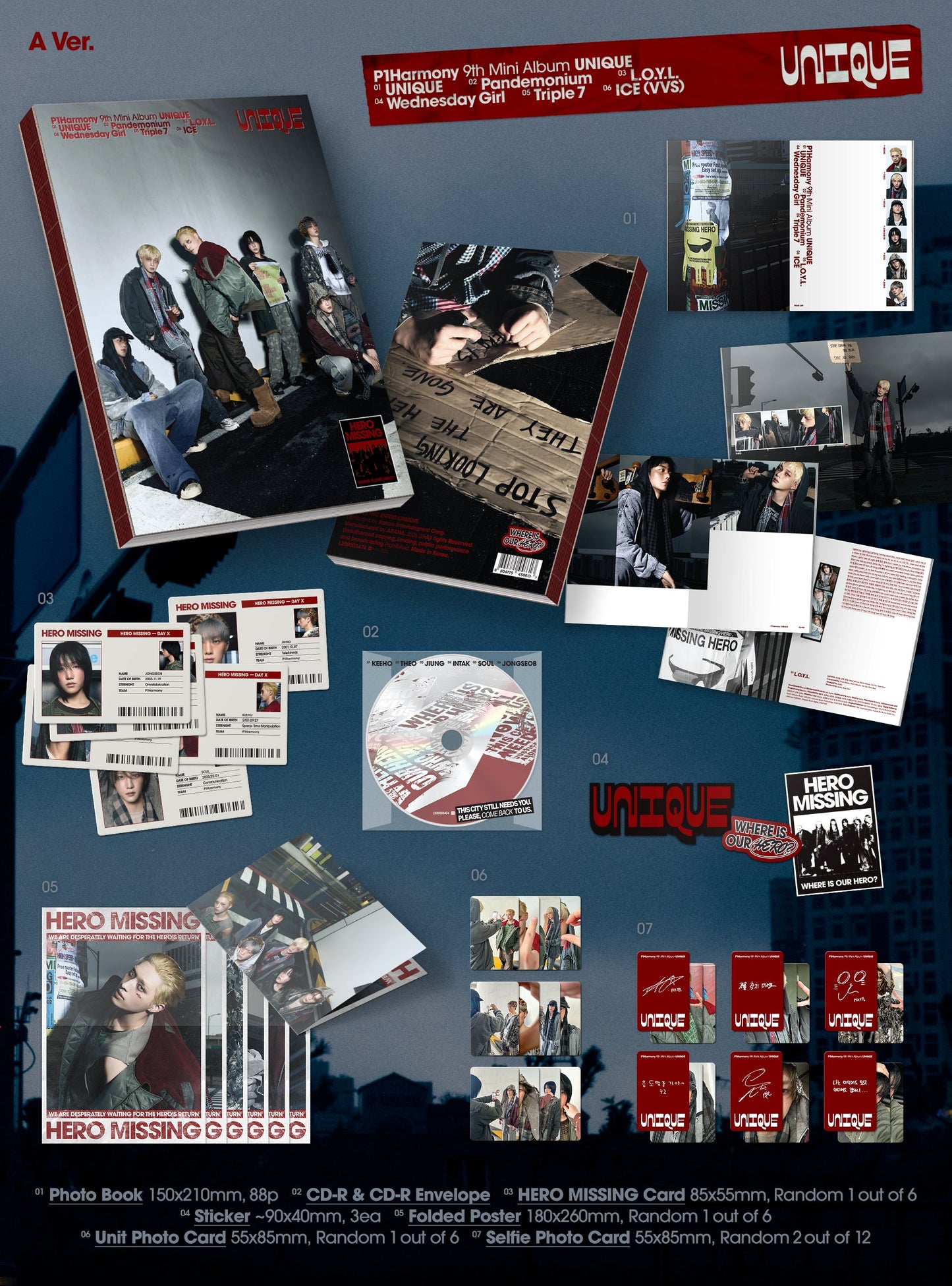 🚗P1Harmony - 9TH MINI ALBUM [UNIQUE] (Photobook Ver.)random