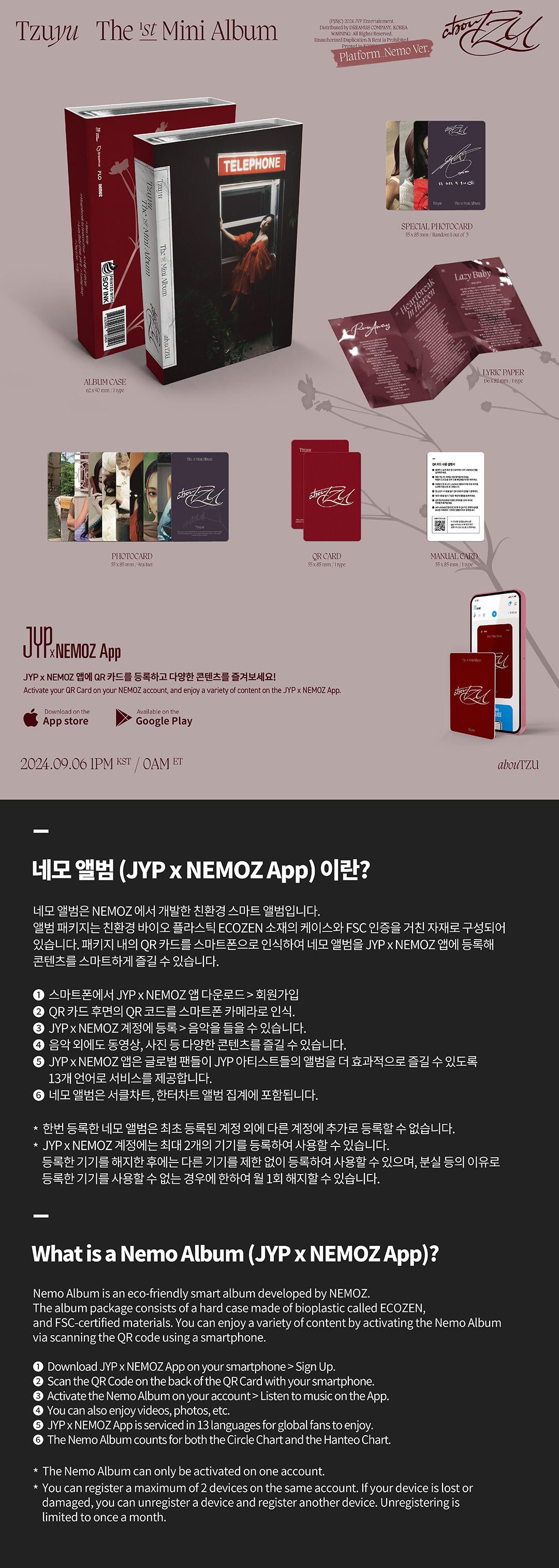 TZUYU(TWICE) - 1ST MINI ALBUM [abouTZU](Platform_Nemo)random