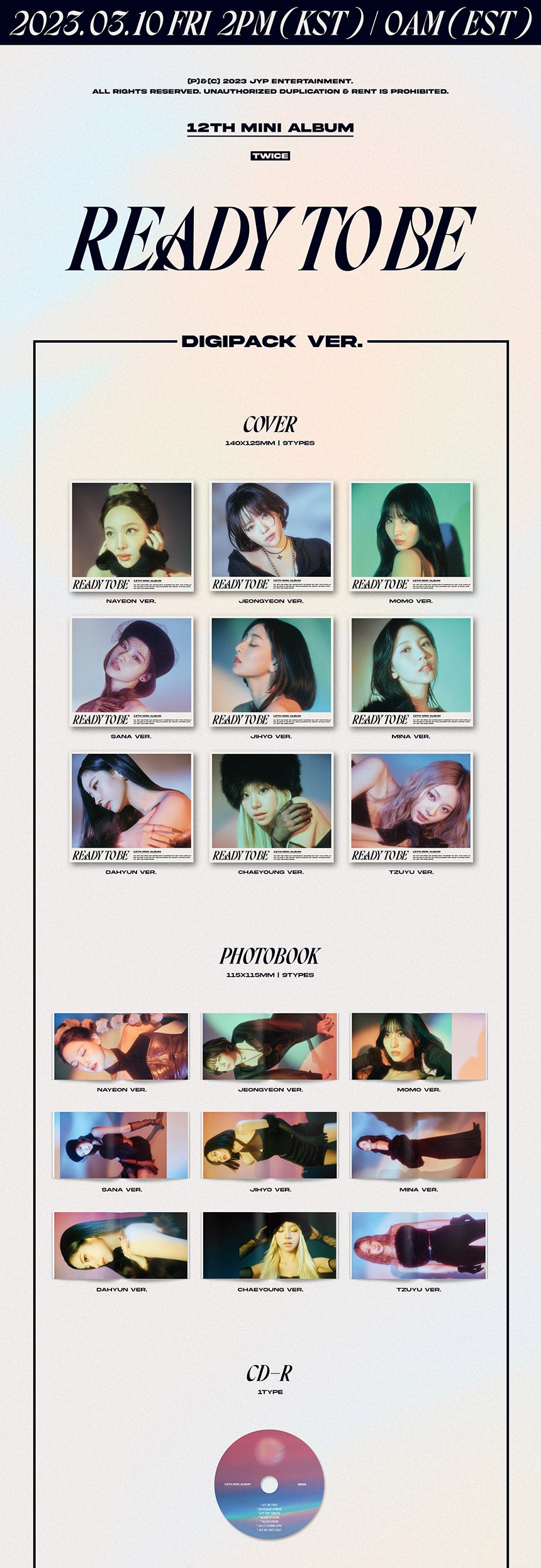TWICE - 12TH MINI ALBUM [REDY TO BE] (Digipack ver.)random