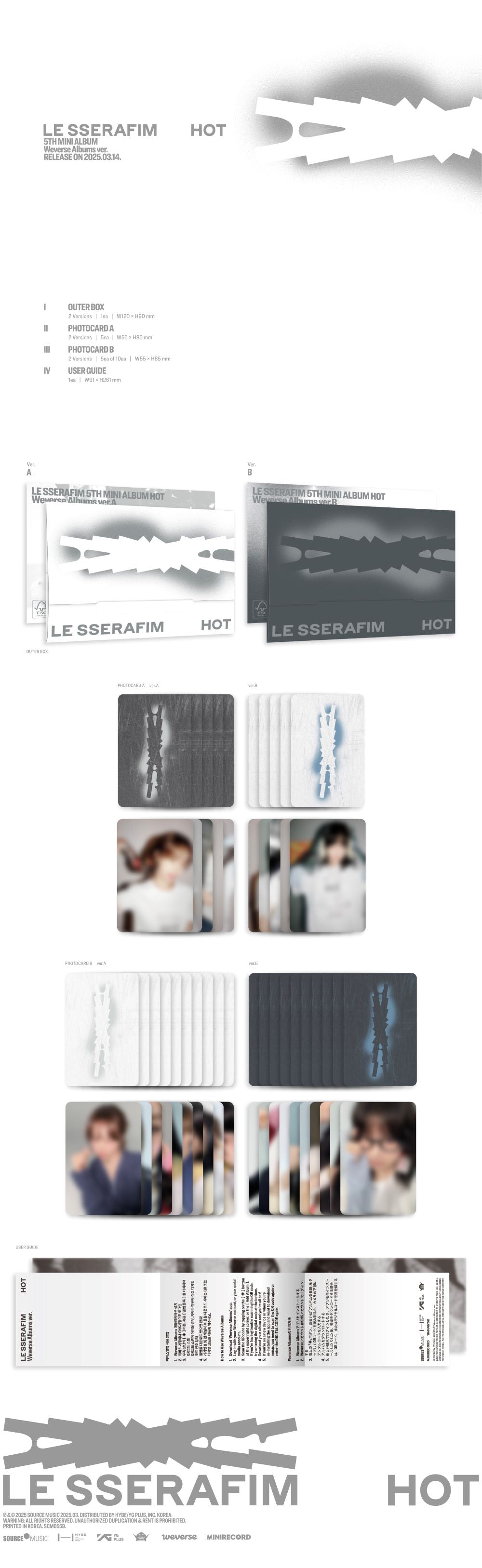LE SSERAFIM - 5TH MINI ALBUM [HOT](Weverse Albums ver.)