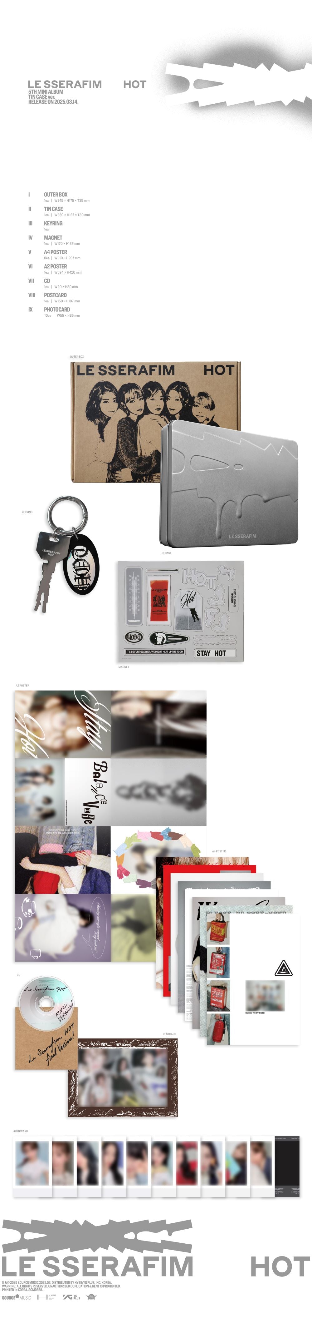 LE SSERAFIM - 5TH MINI ALBUM [HOT](TIN CASE ver.)