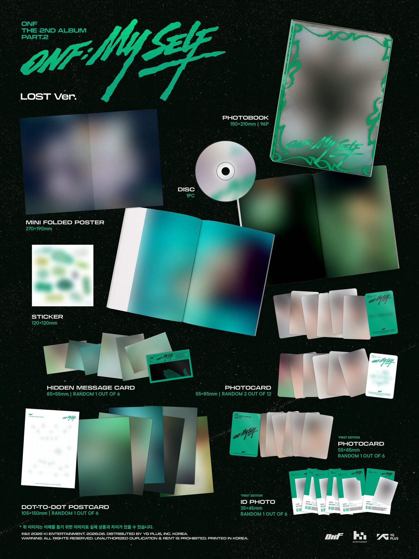 ⏰ONF - 2ND ALBUM Part.2 [ONF:MY SELF] (PHOTOBOOK Ver.)random