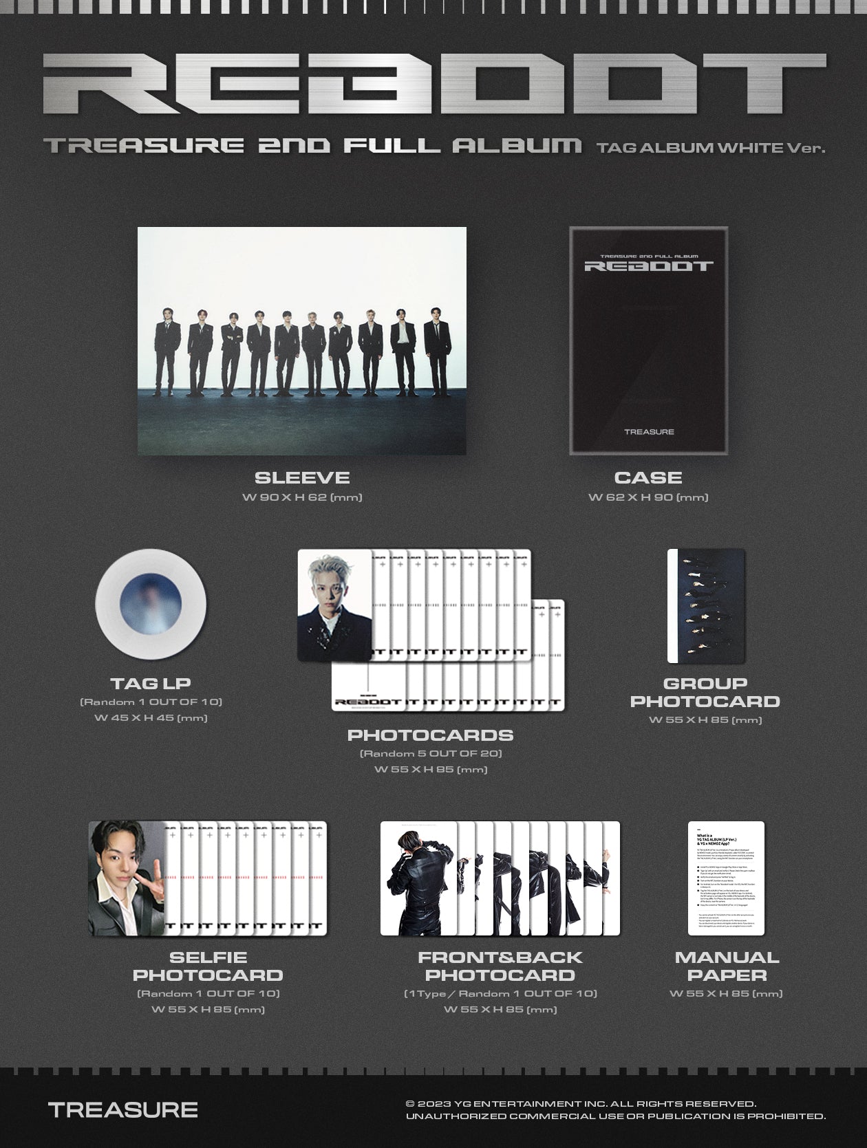 TREASURE - 2ND FULL ALBUM [REBOOT] (YG TAG ALBUM)random