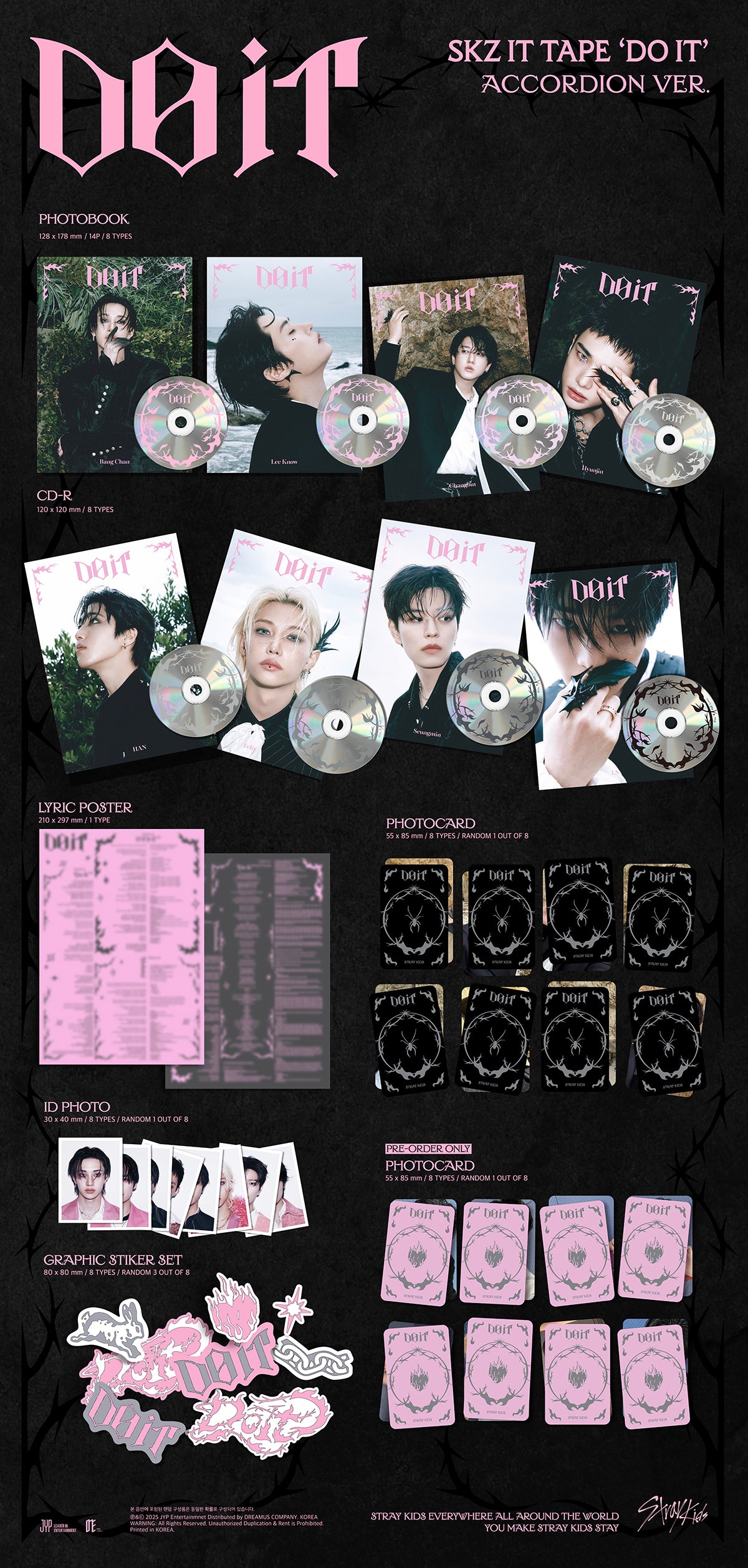 🚗Stray Kids - SKZ IT TAPE ‘DO IT’ (ACCORDION VER.)random