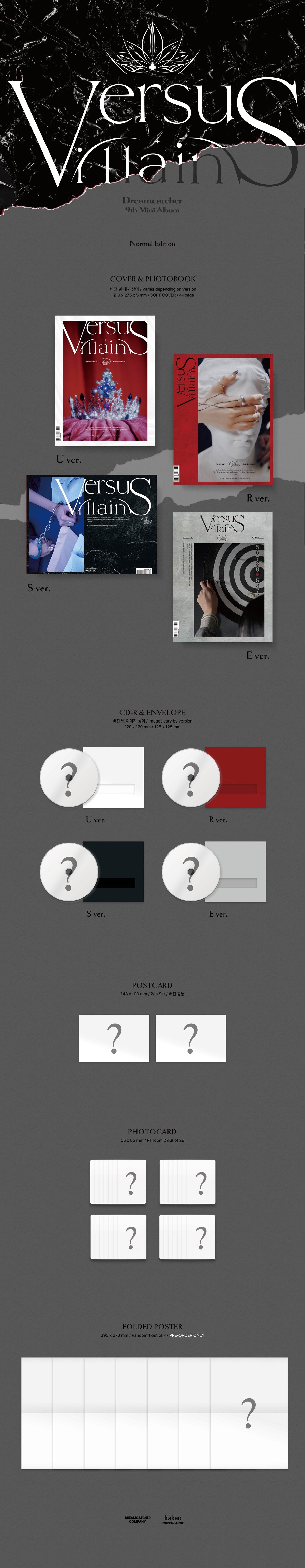 Dreamcatcher - 9TH MINI ALBUM [VillainS] (U ver./R ver./S ver./E ver.)random