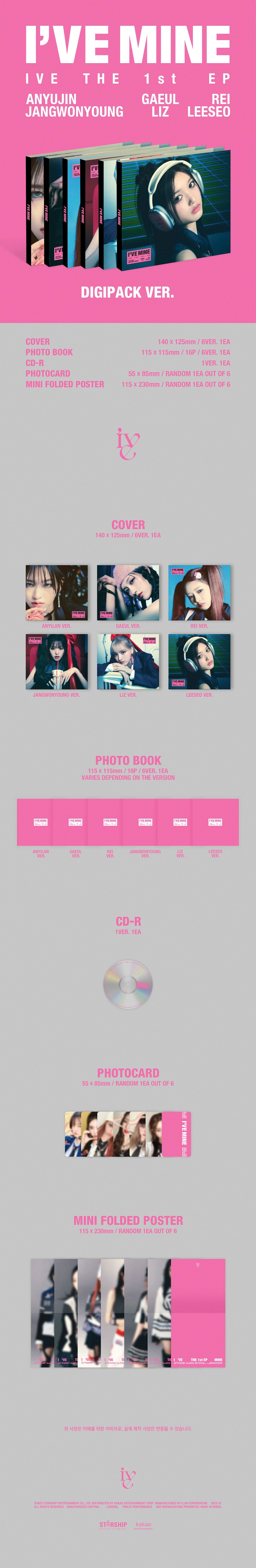 IVE - THE 1st EP [I'VE MINE] ] (Digipack Ver.) random