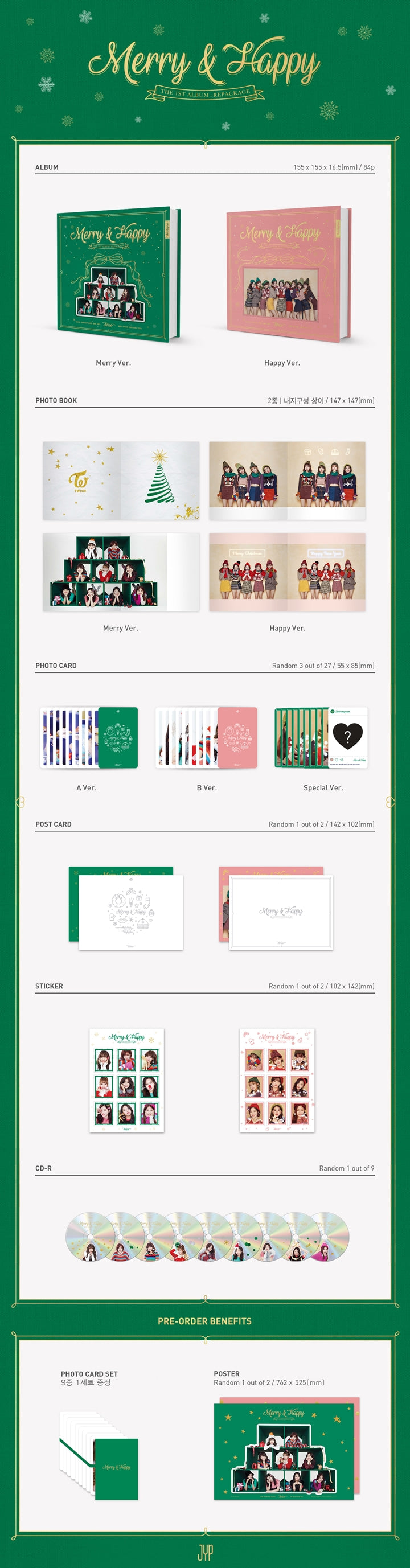 TWICE - 1TH FULL ALBUM: REPACKAGE [MERRY & HAPPY]random