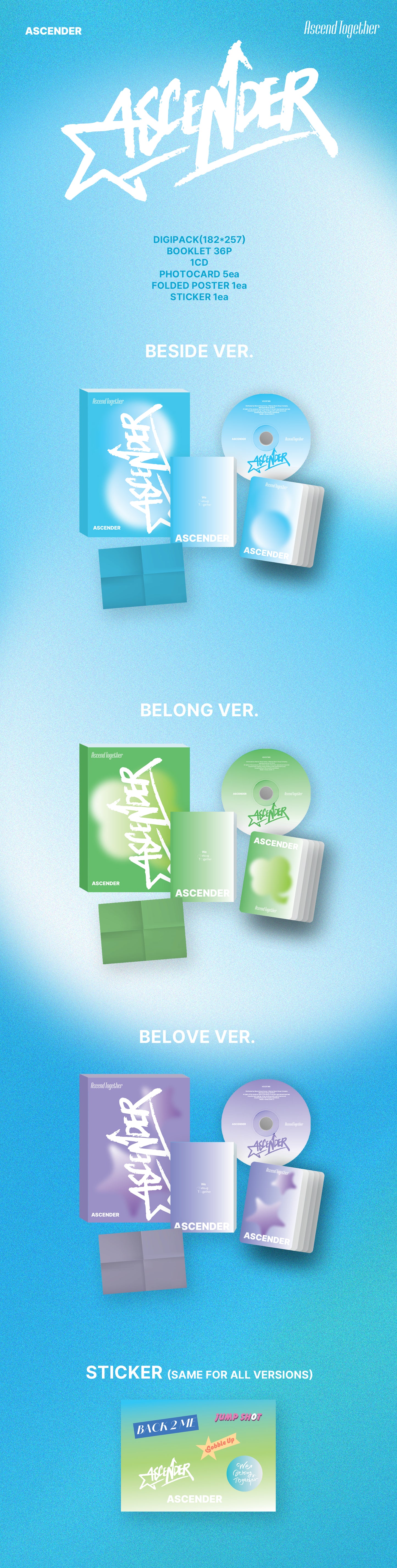 ⏰ASCENDER - [Ascend Together] (BESIDE VER./BELONG VER./BELOVE VER.)random