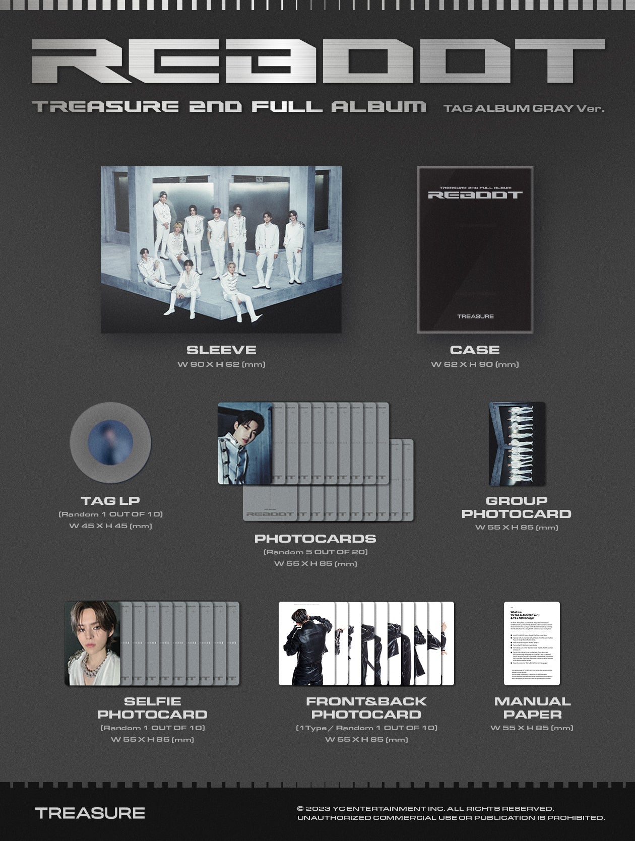 TREASURE - 2ND FULL ALBUM [REBOOT] (YG TAG ALBUM)random