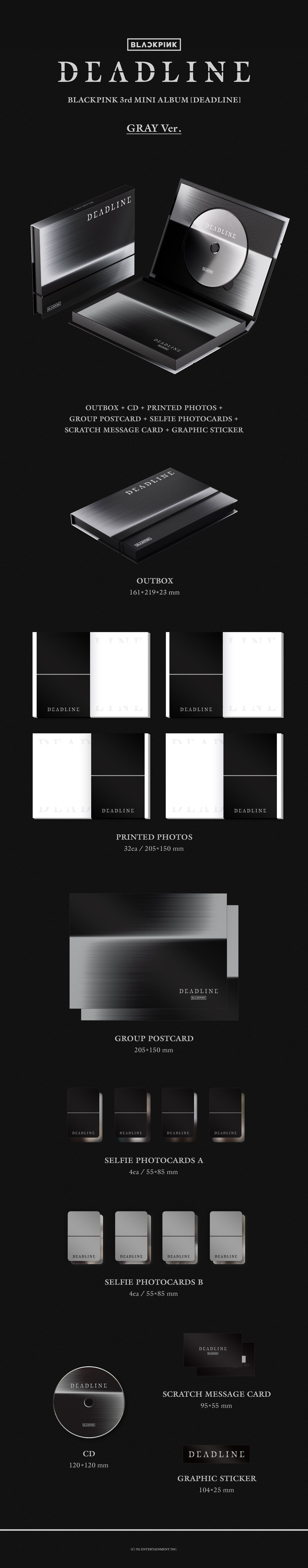 🚗BLACKPINK - 3rd MINI ALBUM [DEADLINE](GRAY Ver.)