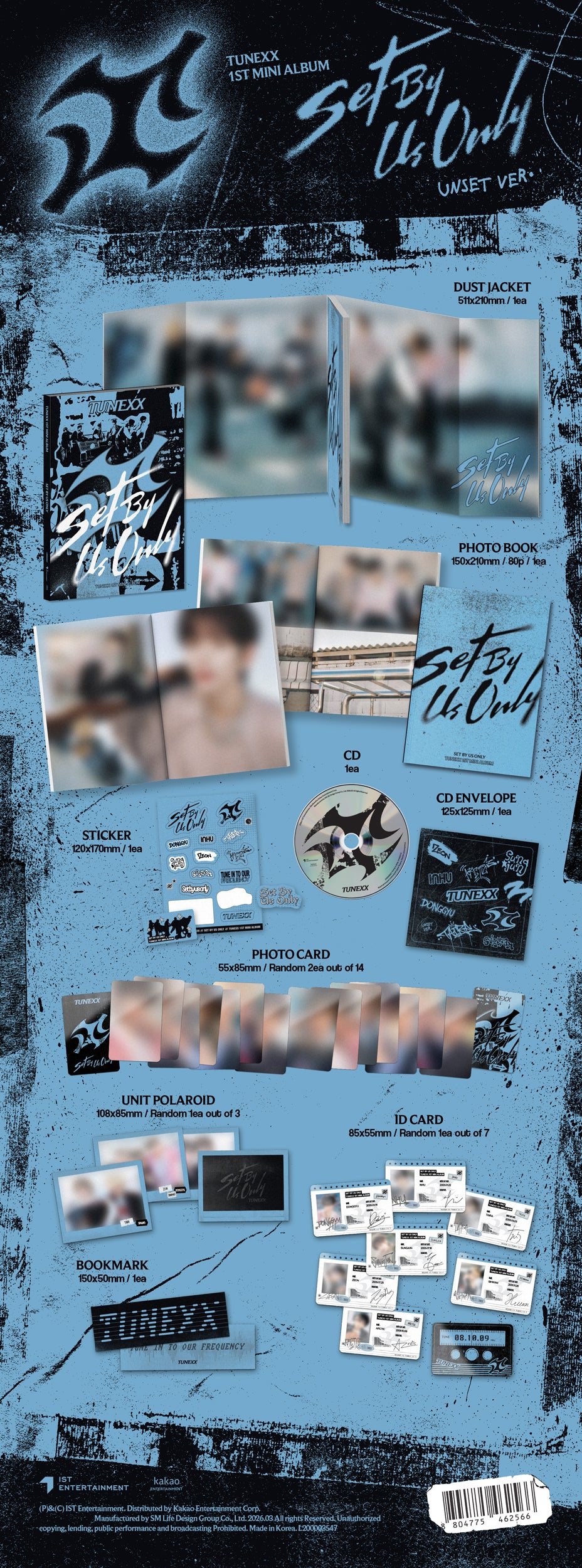 TUNEXX - 1ST MINI ALBUM [SET BY US ONLY] (UNSET ver. / US ONLY ver.)random