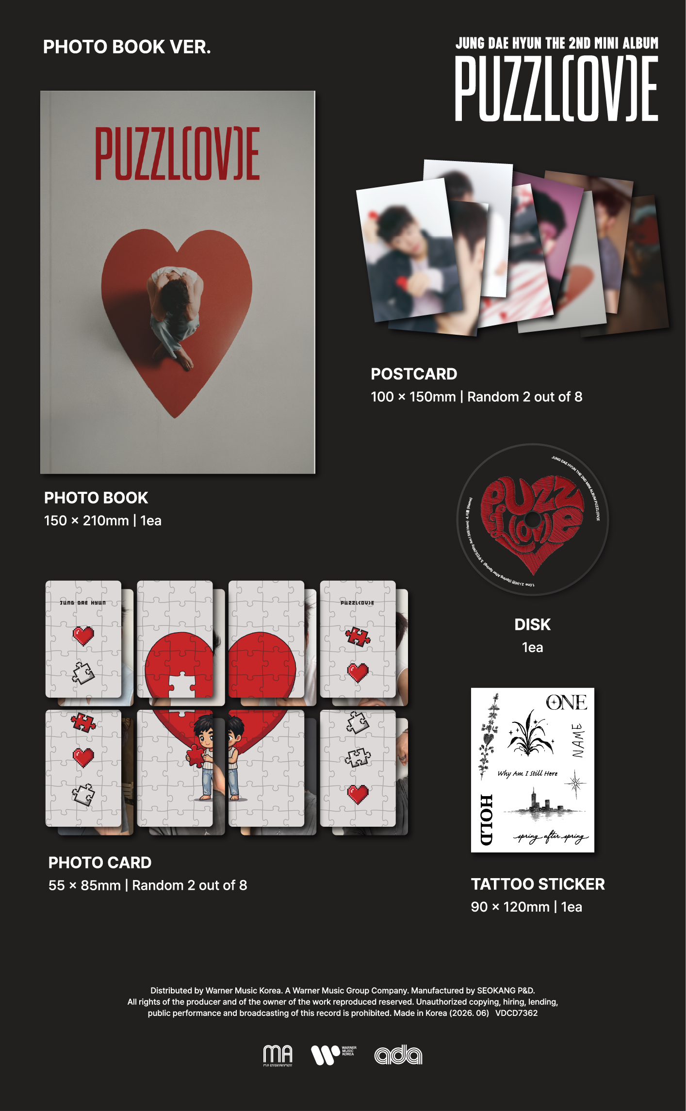 ⏰JUNG DAE HYUN - 2ND MINI ALBUM [PUZZL(OV)E](PHOTO BOOK VER.)