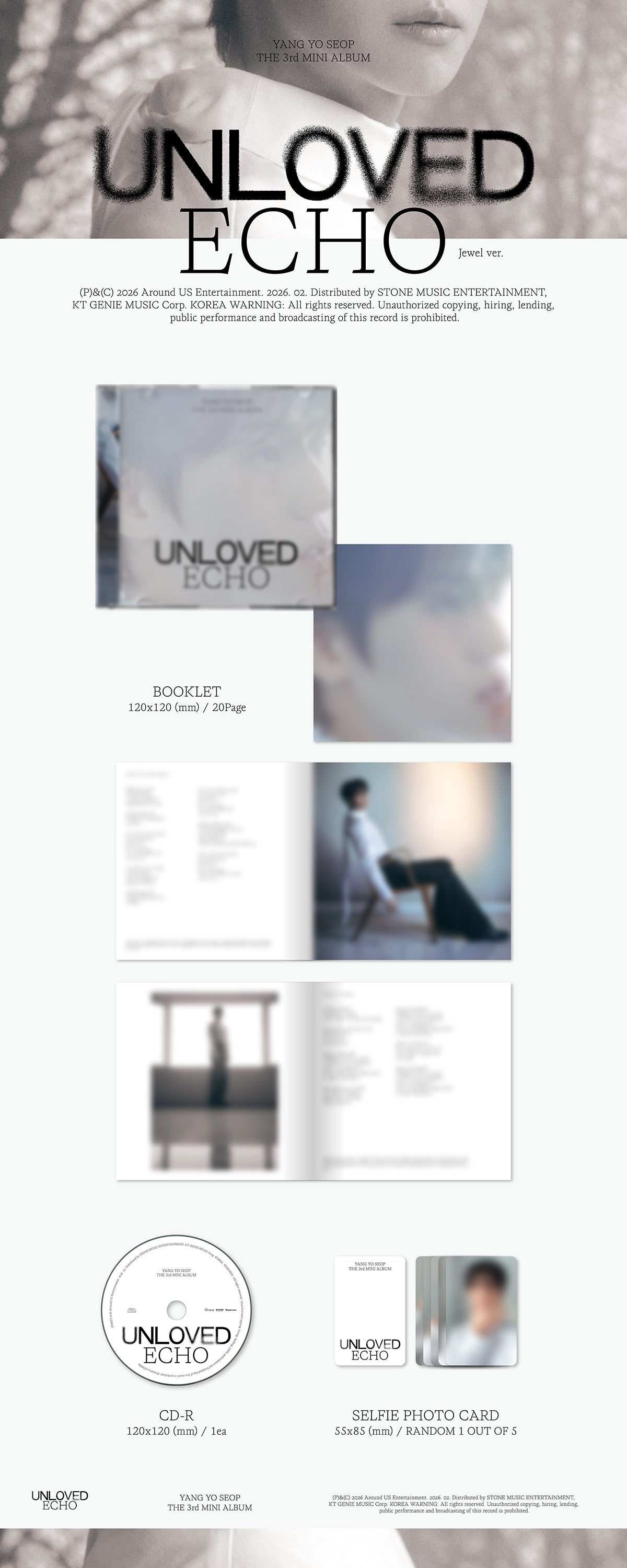 YANG YOSEOP - 3RD MINI ALBUM[Unloved Echo] (Jewel ver.)