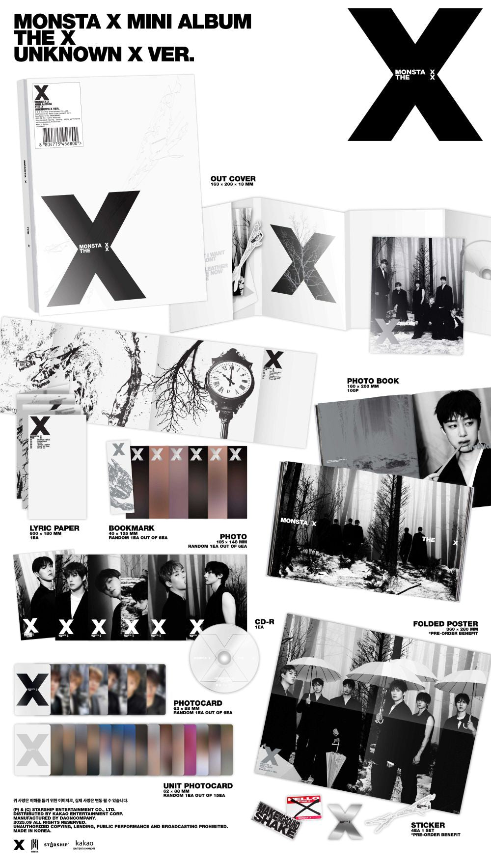 MONSTA X - MINI ALBUM [THE X](Standard ver.)random