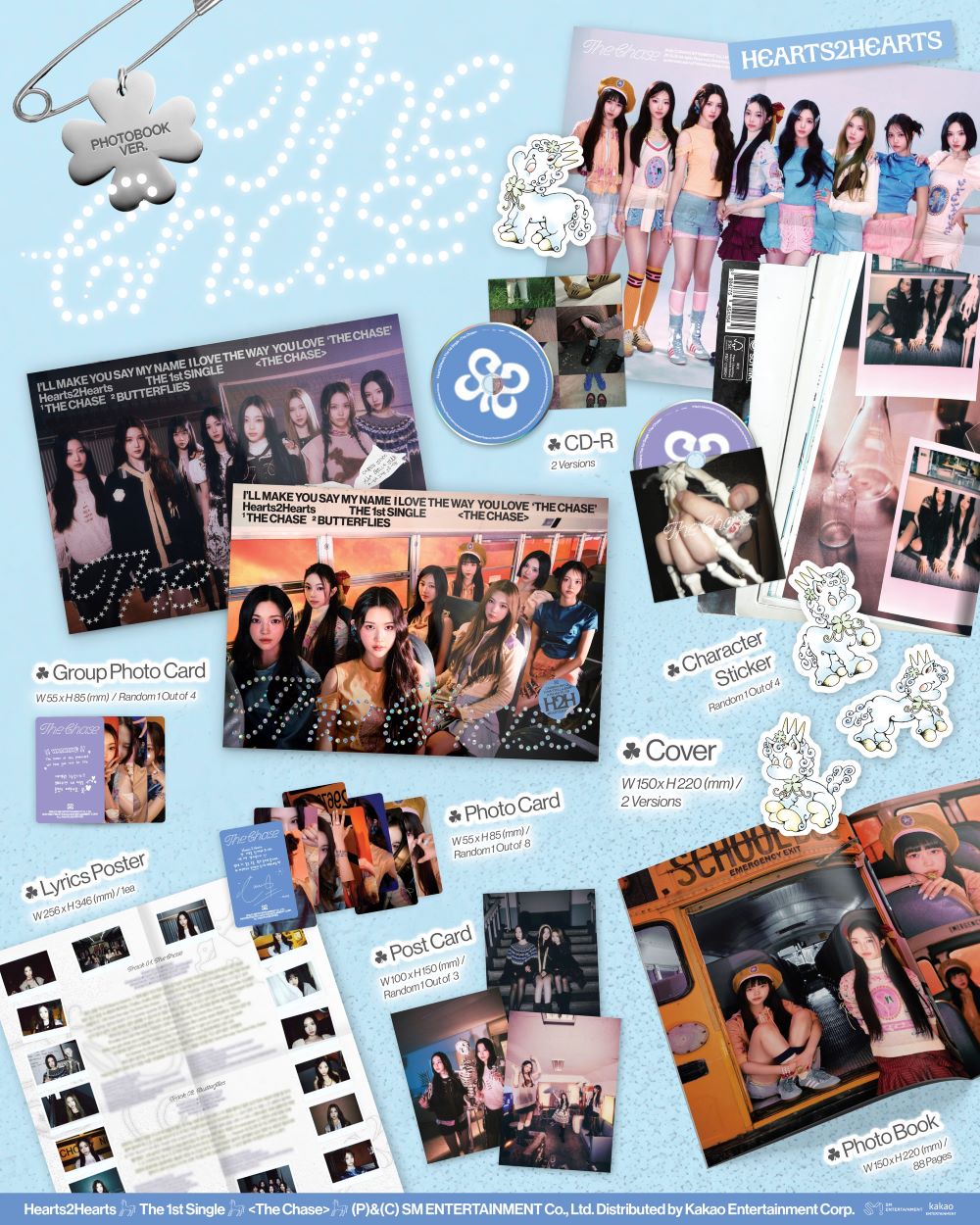 Hearts2Hearts - 1ST SINGLE ALBUM [The Chase] (Photobook Ver.)random