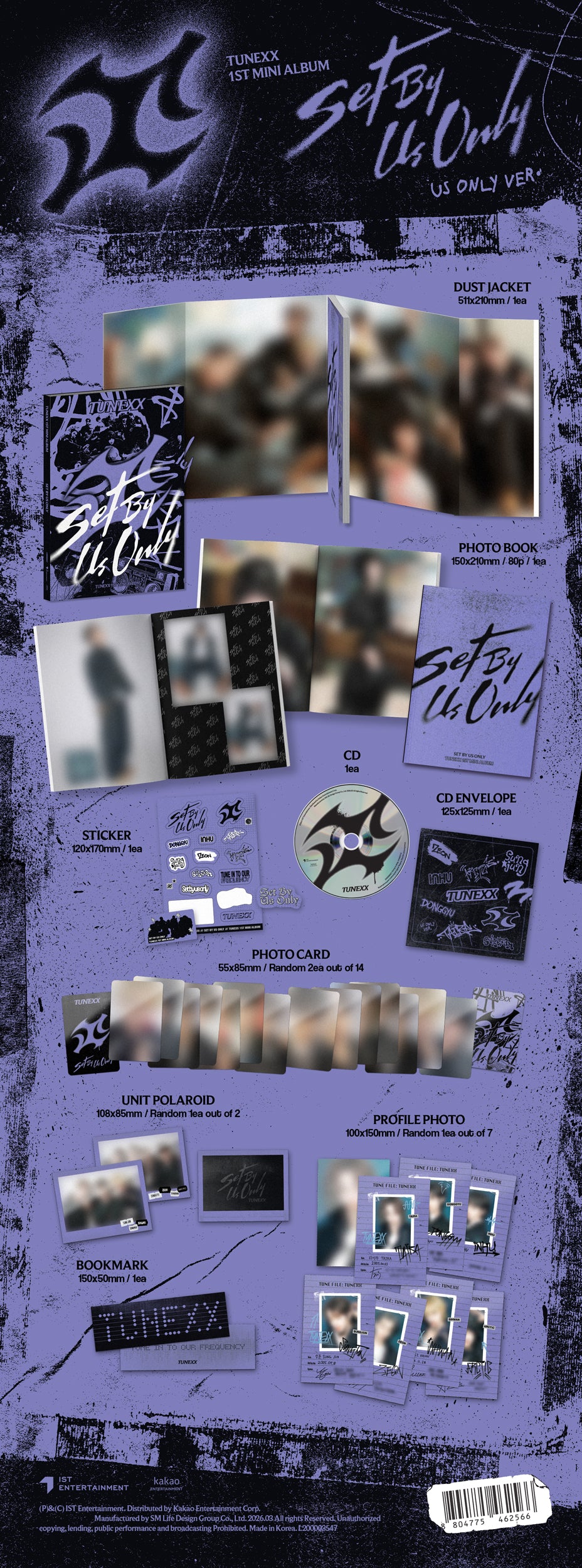 TUNEXX - 1ST MINI ALBUM [SET BY US ONLY] (UNSET ver. / US ONLY ver.)random