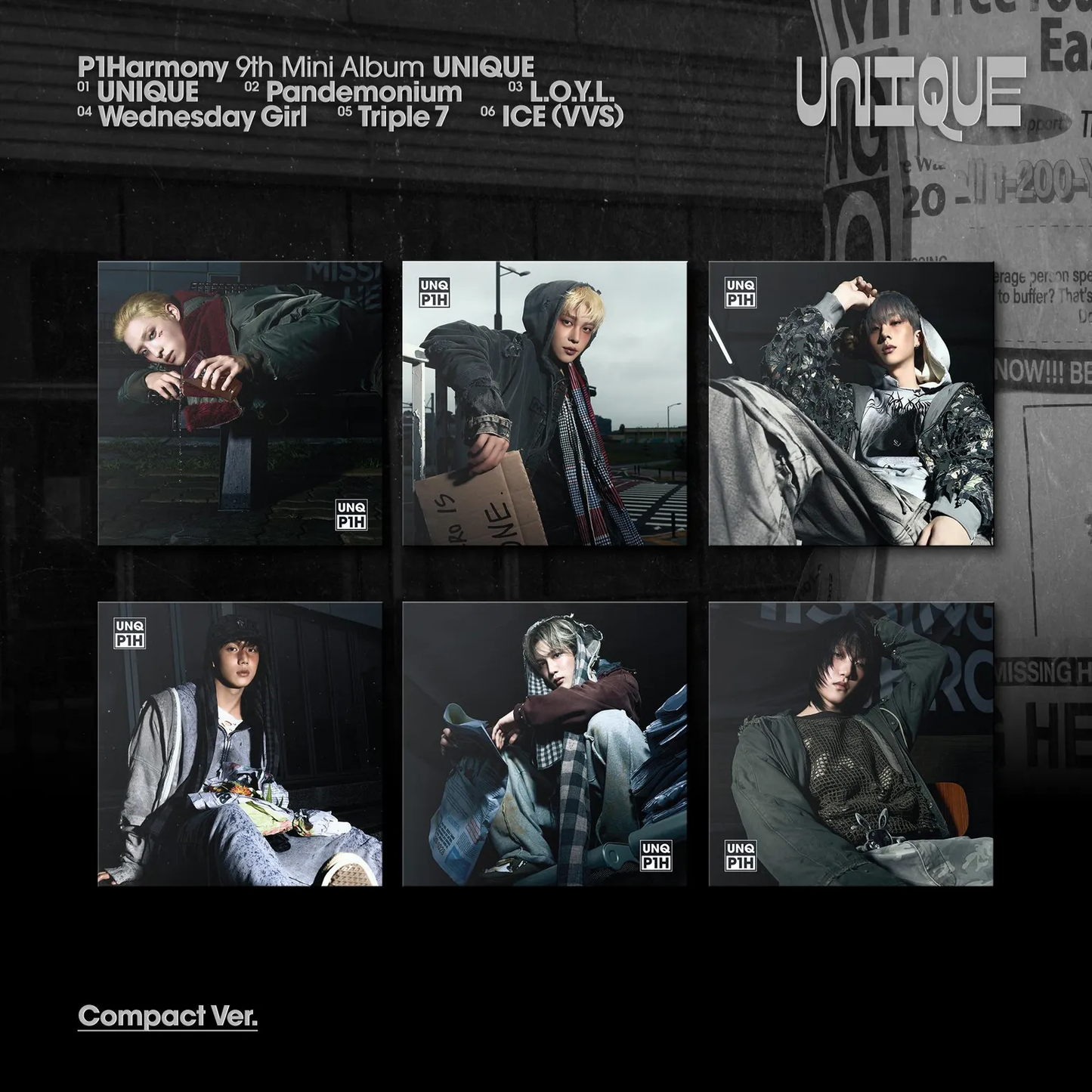 🚗P1Harmony - 9th Mini Album [UNIQUE] (Compact Ver.) (Random