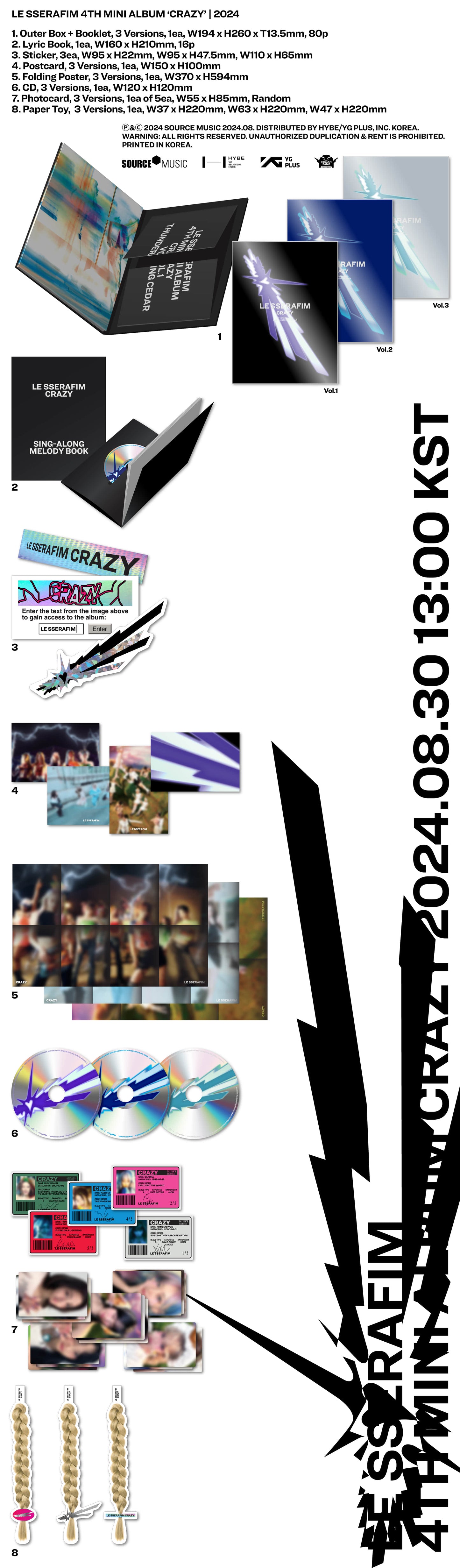 🚗LE SSERAFIM - 4TH MINI ALBUM [CRAZY]random