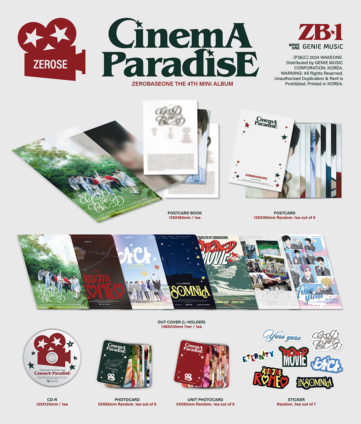 🚗ZEROBASEONE - [CINEMA PARADISE] (ZEROSE ver.)random