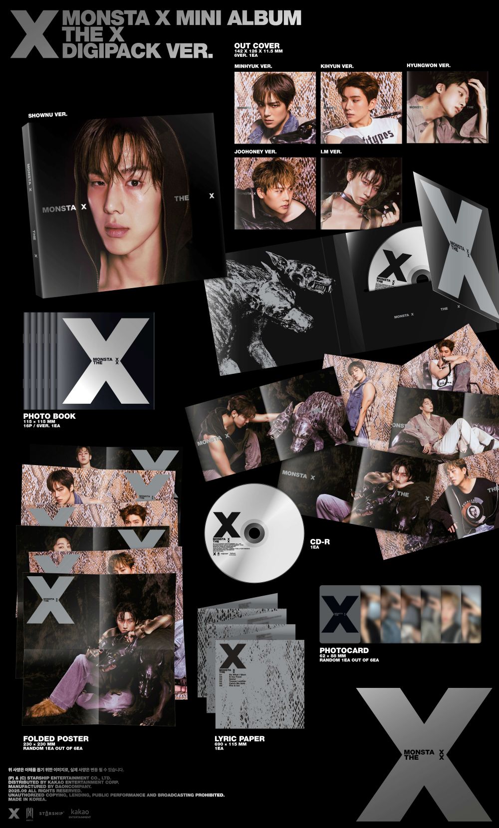 MONSTA X - MINI ALBUM [THE X] (DIGIPACK VER.)random