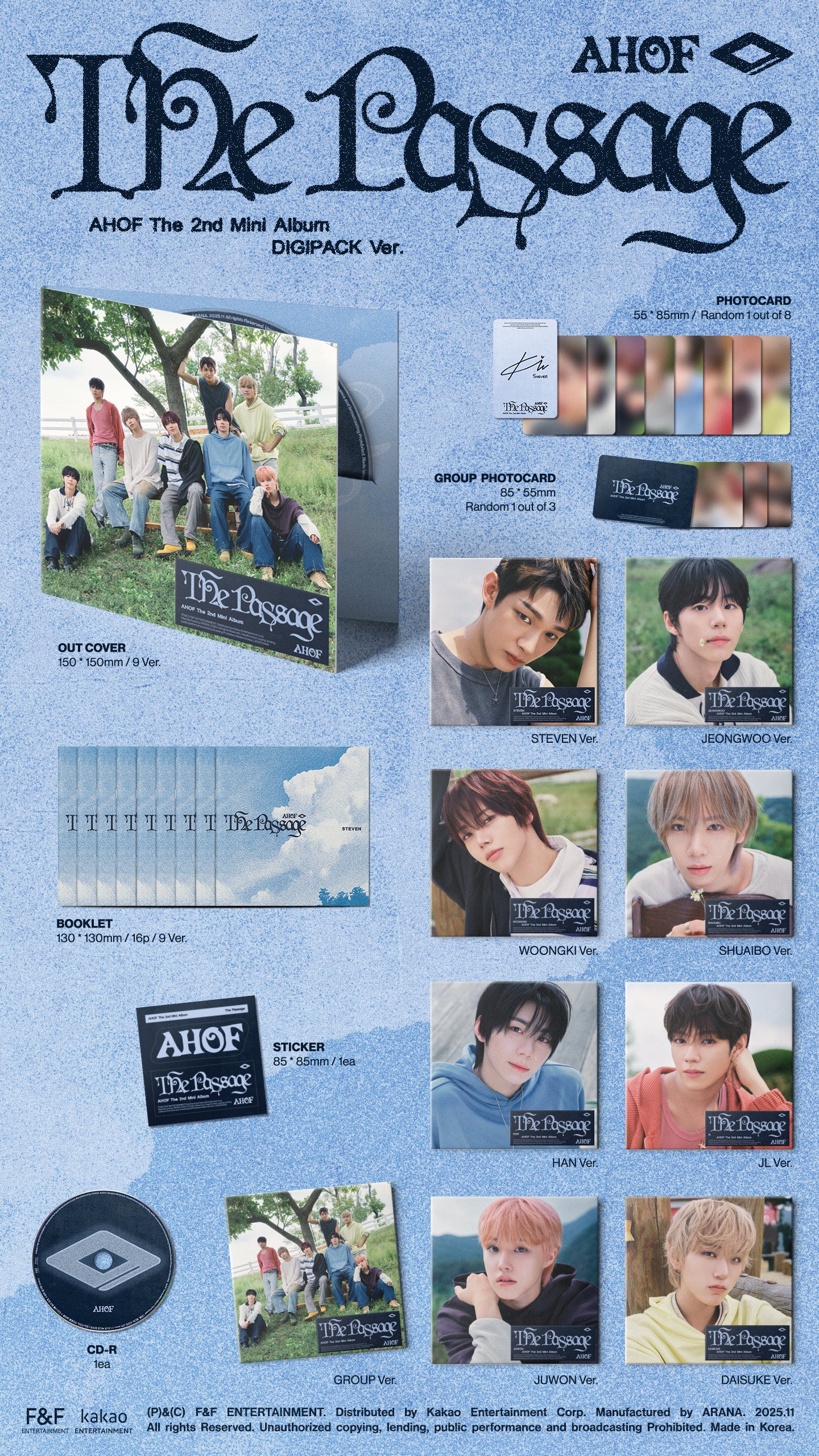 🚗AHOF - 2ND MINI ALBUM [The Passage] (DIGIPACK Ver.)random