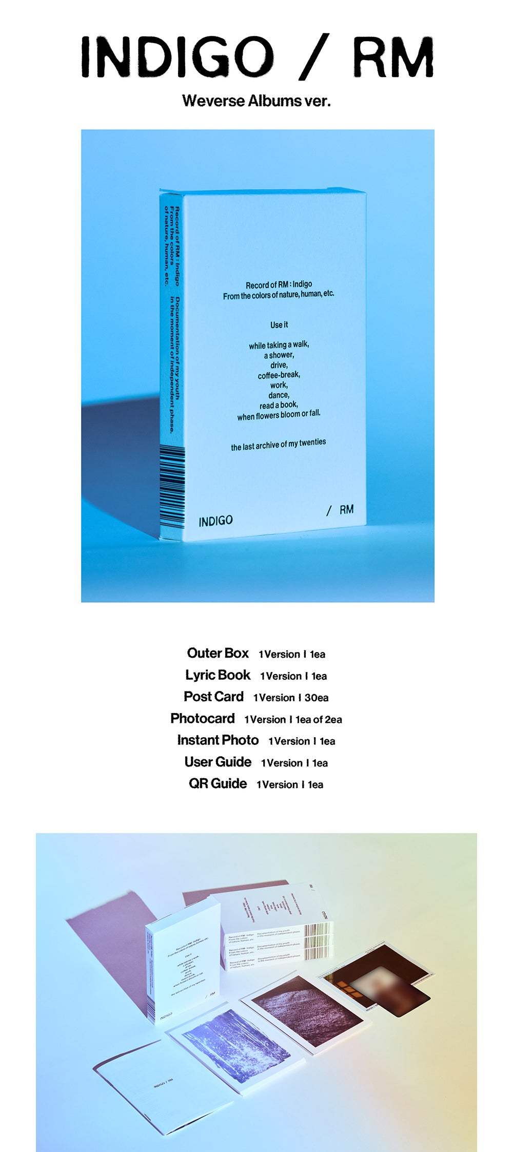 RM - [Indigo] Postcard Edition (Weverse Albums ver.)