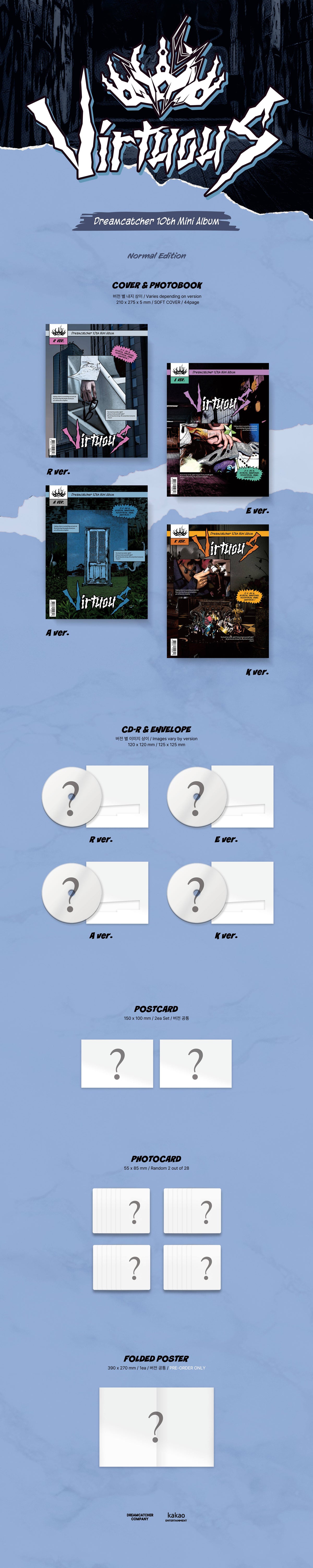 Dreamcatcher - 10TH MINI ALBUM[VirtuouS] (R ver. / E ver. / A ver. / K ver.)random