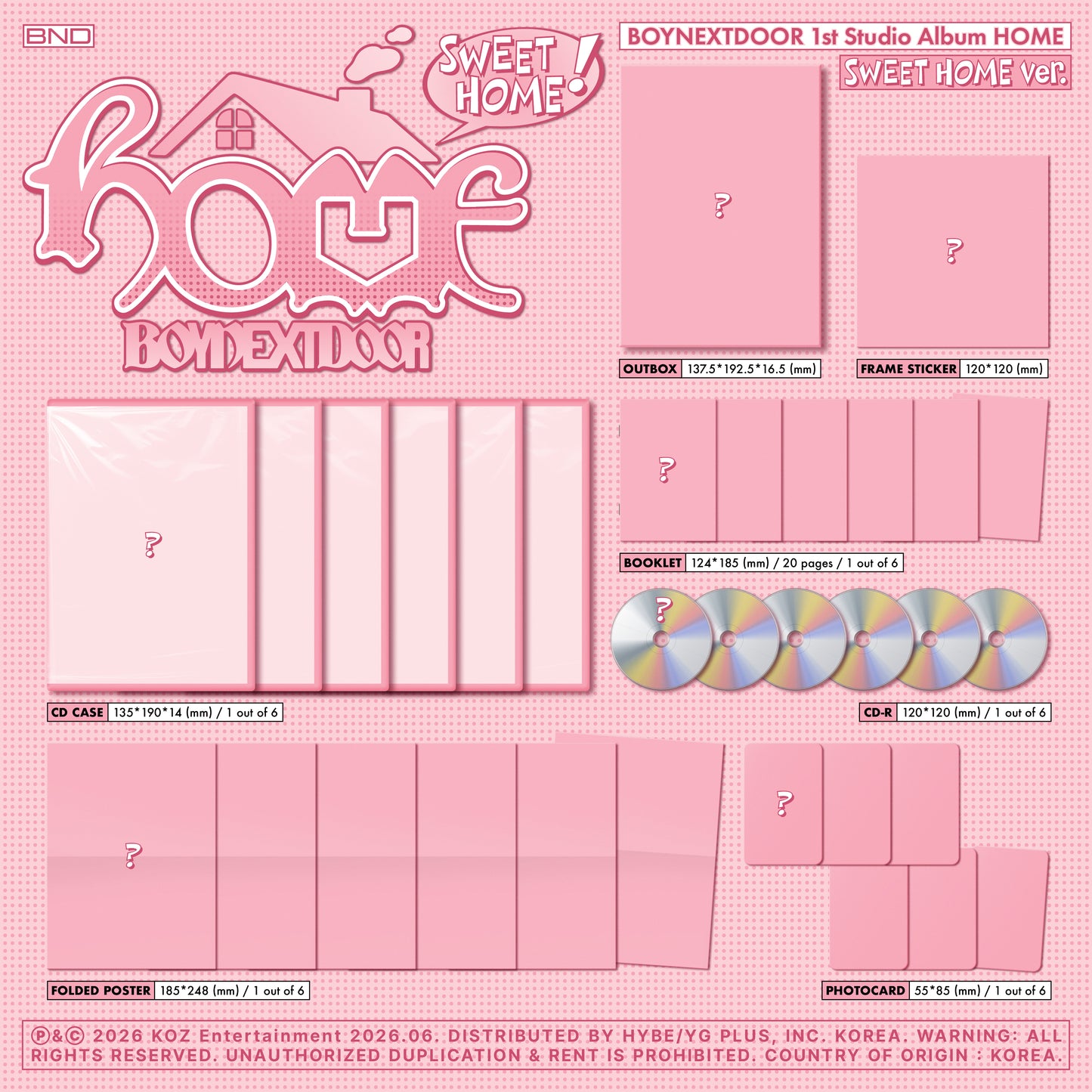 ⏰BOYNEXTDOOR - 1st Studio Album [HOME] (SWEET HOME ver.)