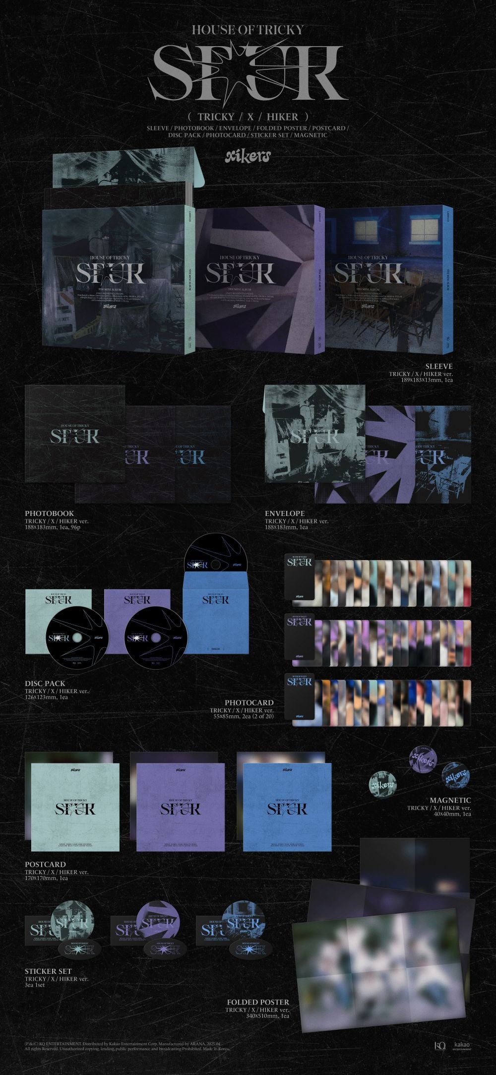 🚗xikers - 5TH MINI ALBUM [HOUSE OF TRICKY : SPUR] (TRICKY ver. / X ver. / HIKER ver.)random